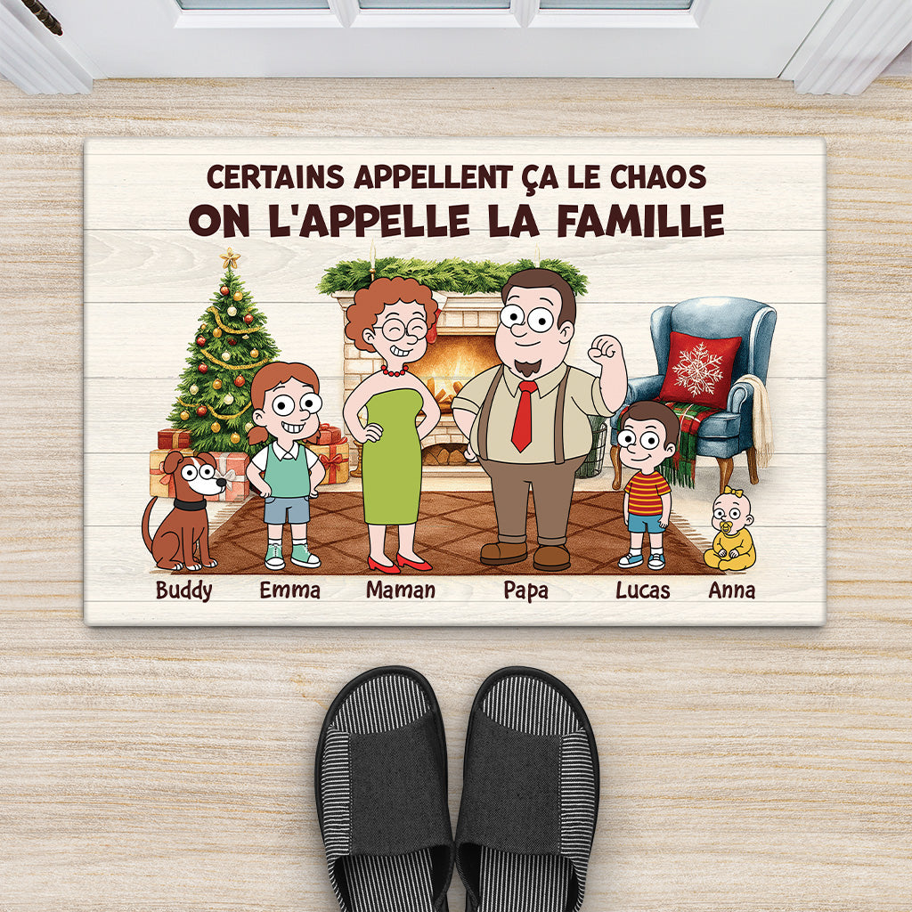 6562DFR2 paillasson personnalise famille drole on appelle la famille 6562d6tmi