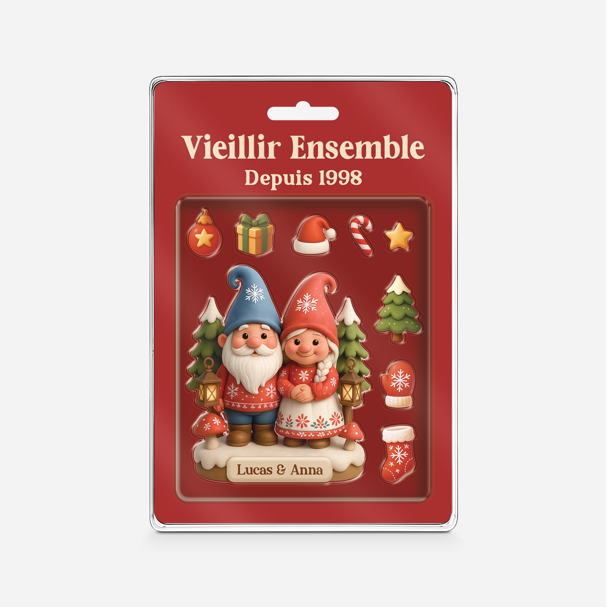6566RFR1 ornement acrylique personnalise pour couple vieillir ensemble jouet de noel 6566rkvzg