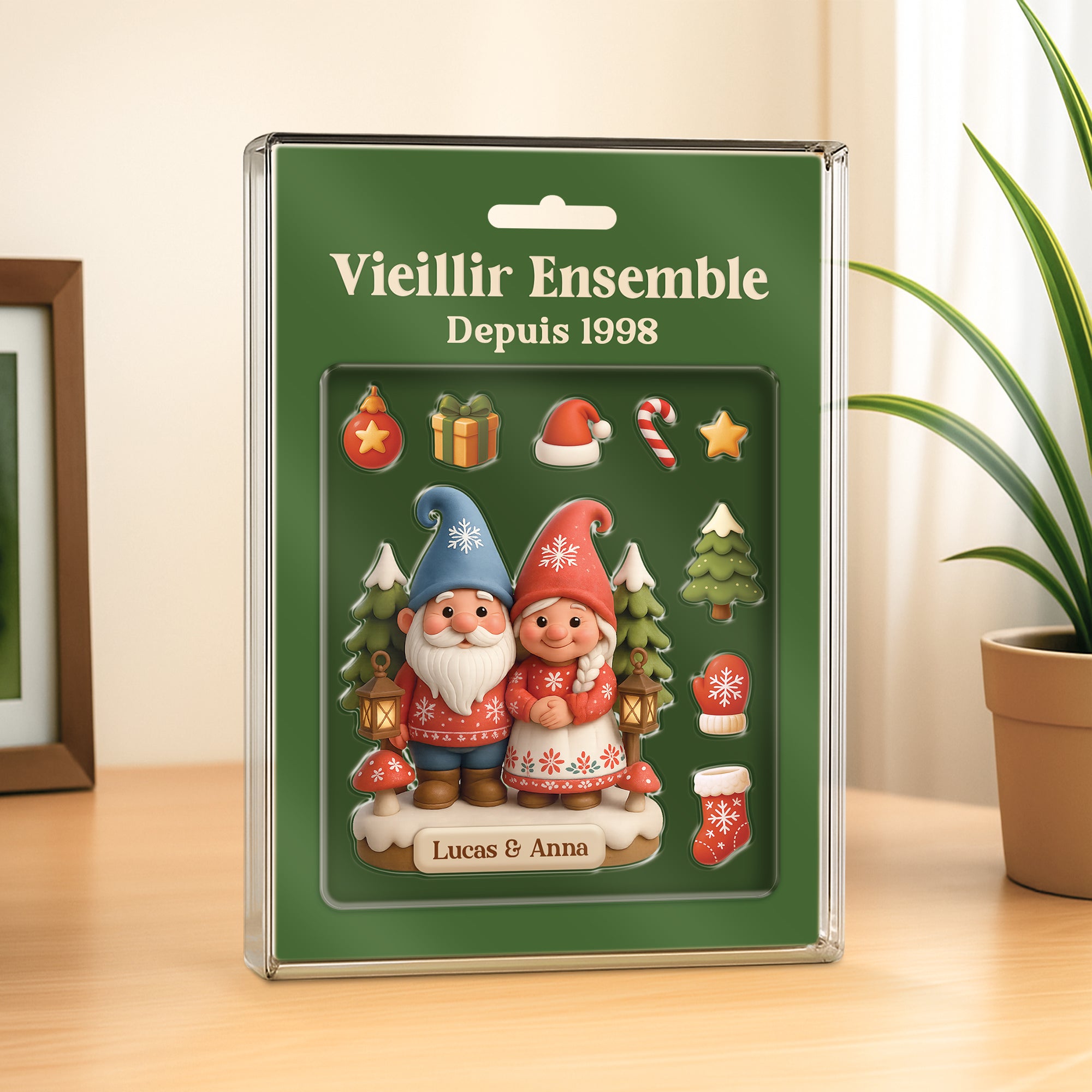 6566RFR2 ornement acrylique personnalise pour couple vieillir ensemble jouet de noel 6566rkvzg