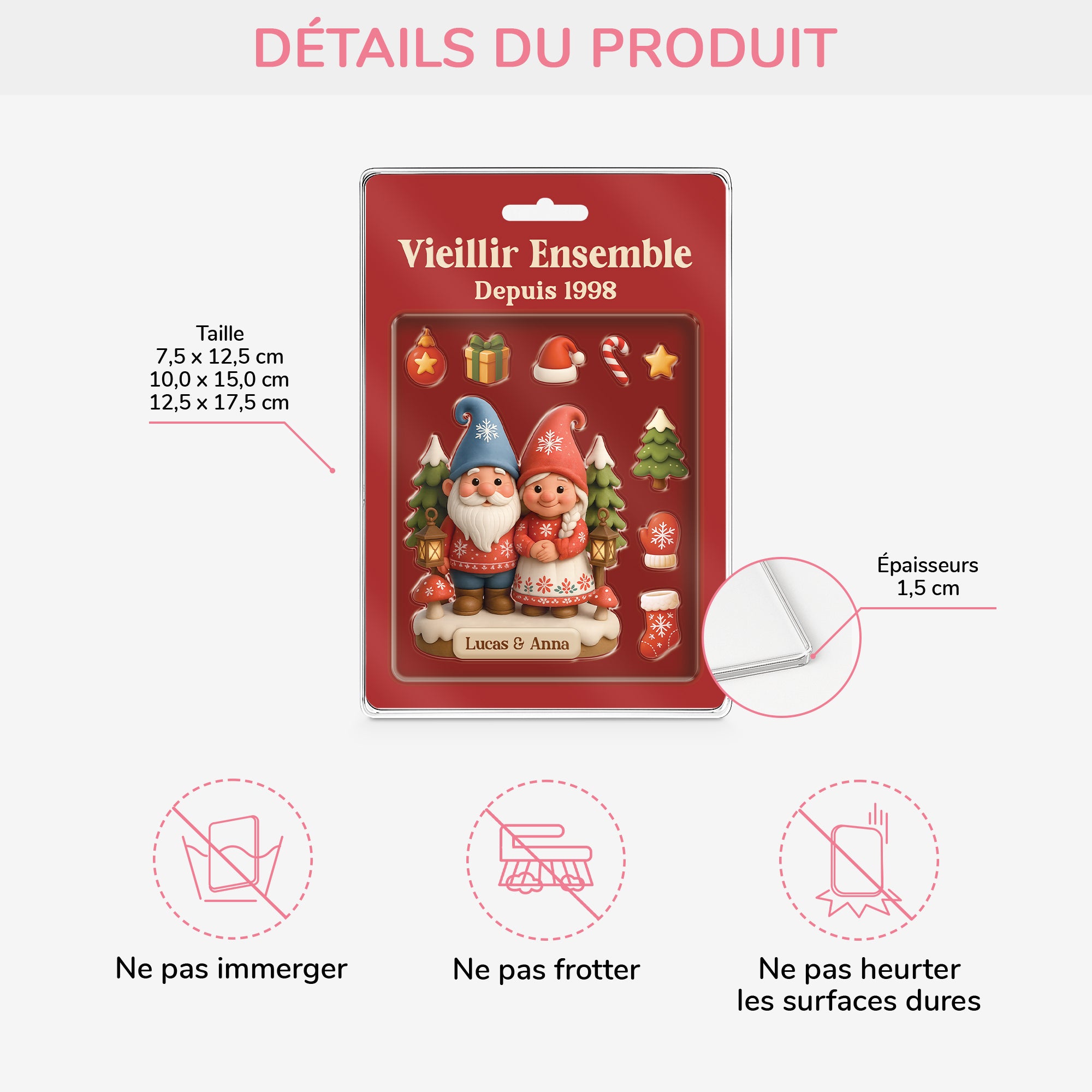 6566RFR3 ornement acrylique personnalise pour couple vieillir ensemble jouet de noel 6566rkvzg