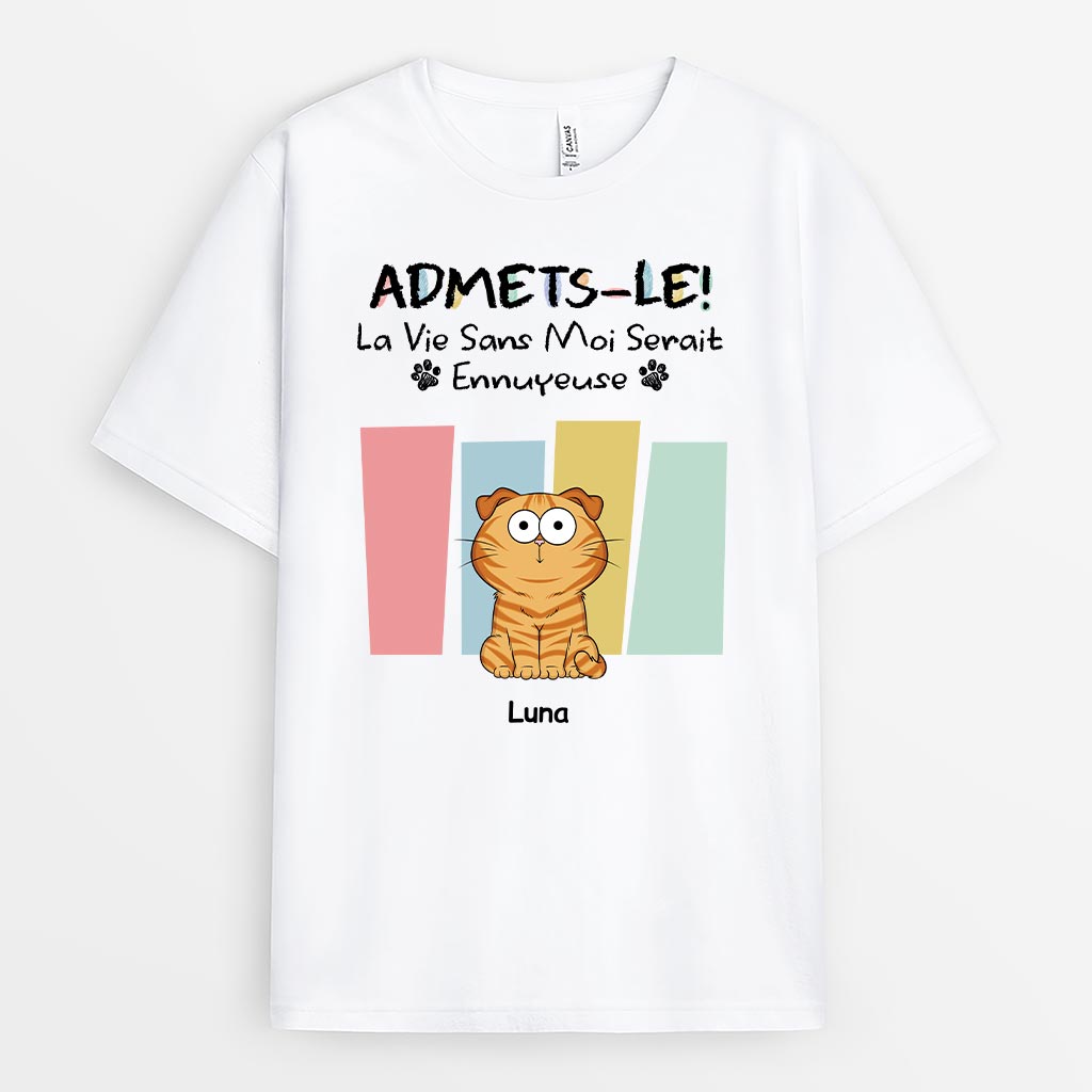 6570AFR1 t shirt noel personnalise la vie sans chat 6570a3lwd_1