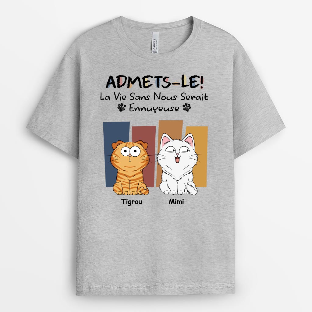 6570AFR1 t shirt noel personnalise la vie sans chat 6570a3lwd_2
