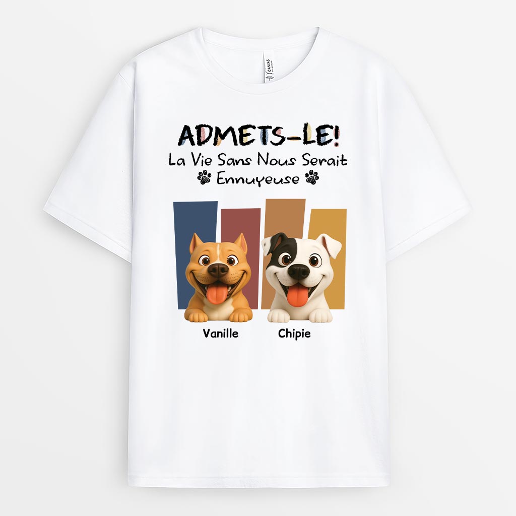 6570AFR1 t shirt noel personnalise la vie sans chien 6570a3lwc_1