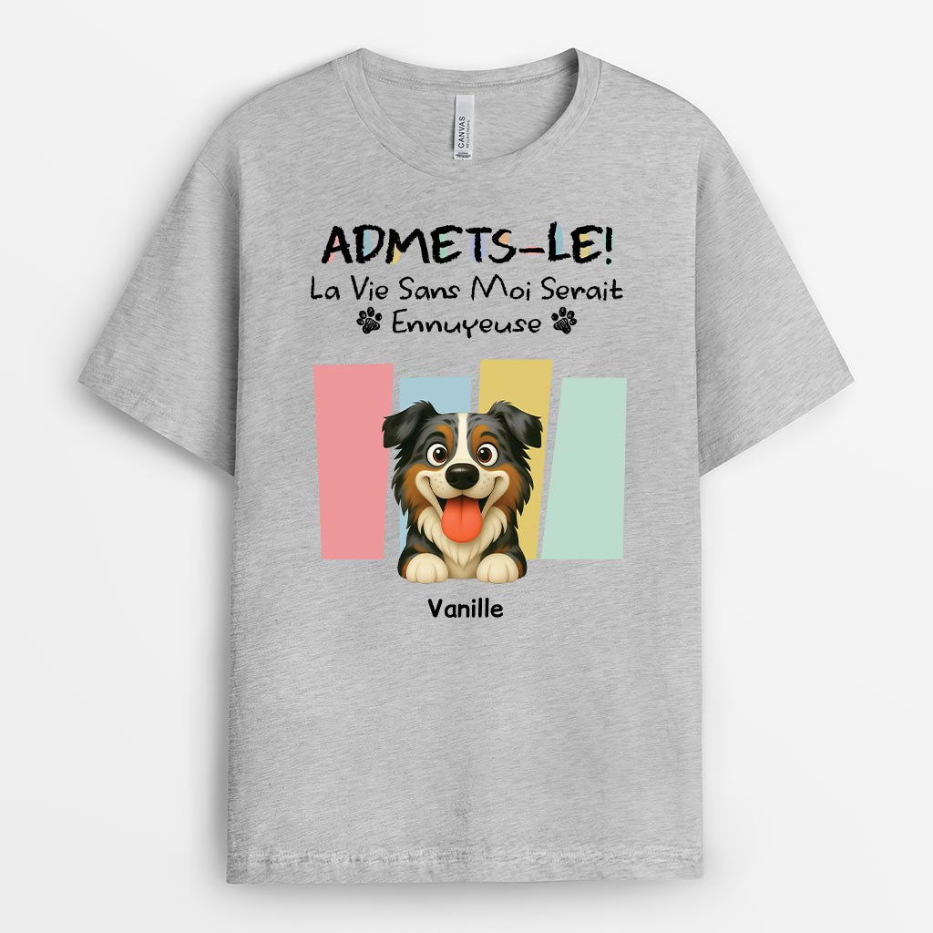 6570AFR1 t shirt noel personnalise la vie sans chien 6570a3lwc_2