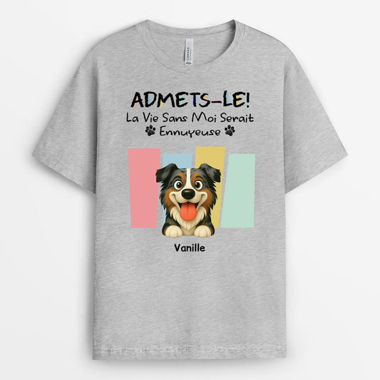 6570AFR1 t shirt noel personnalise la vie sans chien 6570a3lwc_2