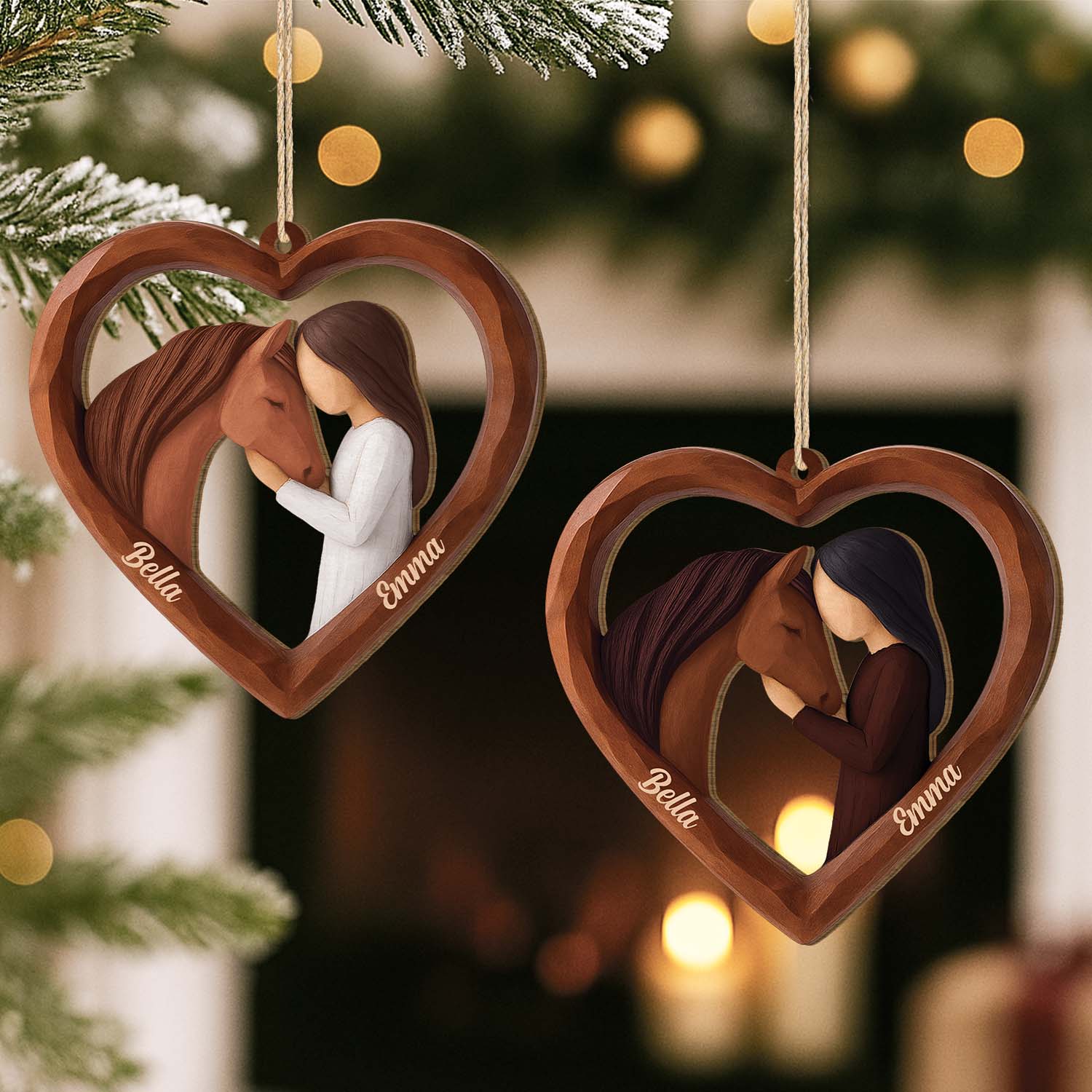 6571OFR2 effet dimpression 3d ornement noel en bois a 1 couche personnalise cadeau pour fan de cheval_ 6571o8v5u