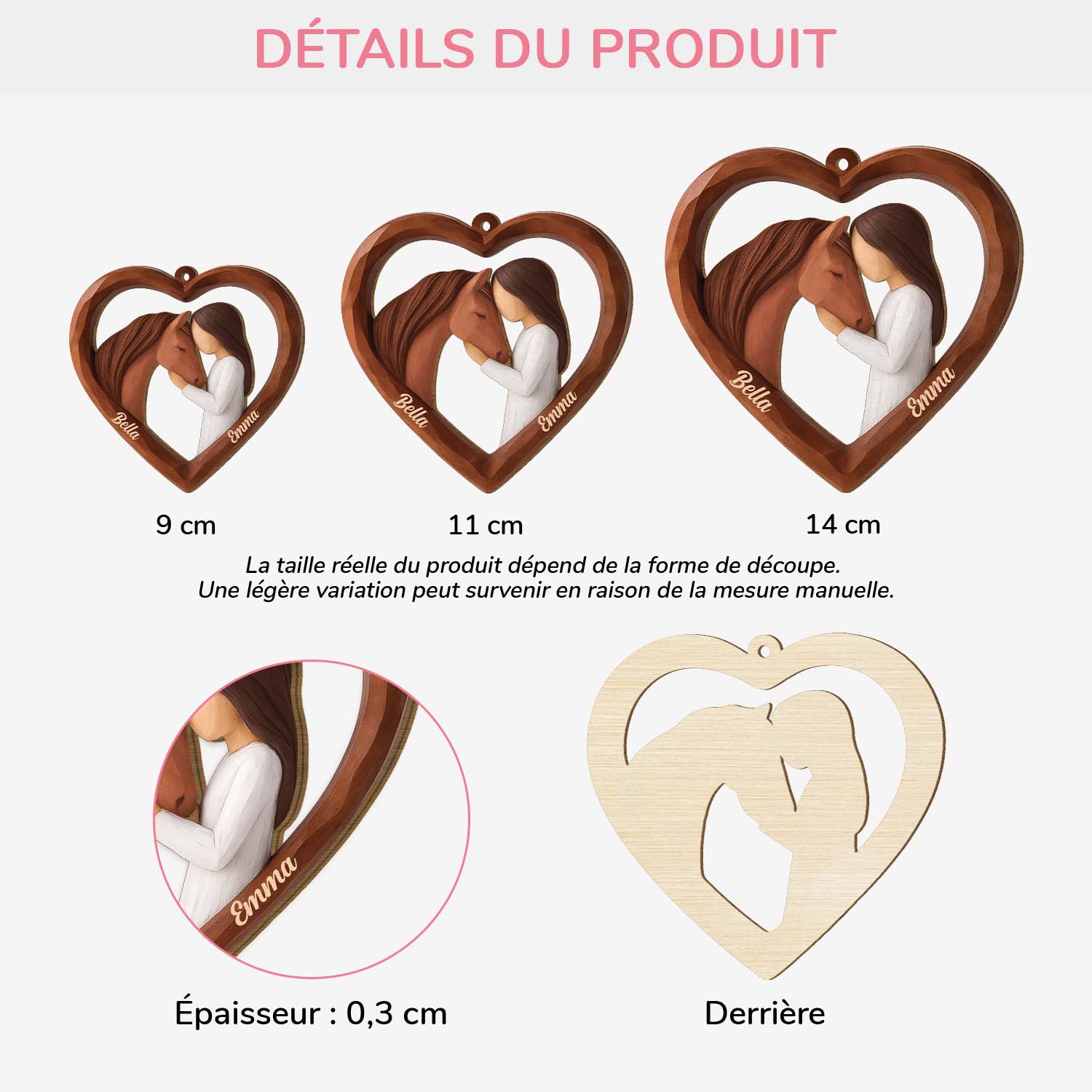 6571OFR3 effet dimpression 3d ornement noel en bois a 1 couche personnalise cadeau pour fan de cheval_ 6571o8v5u