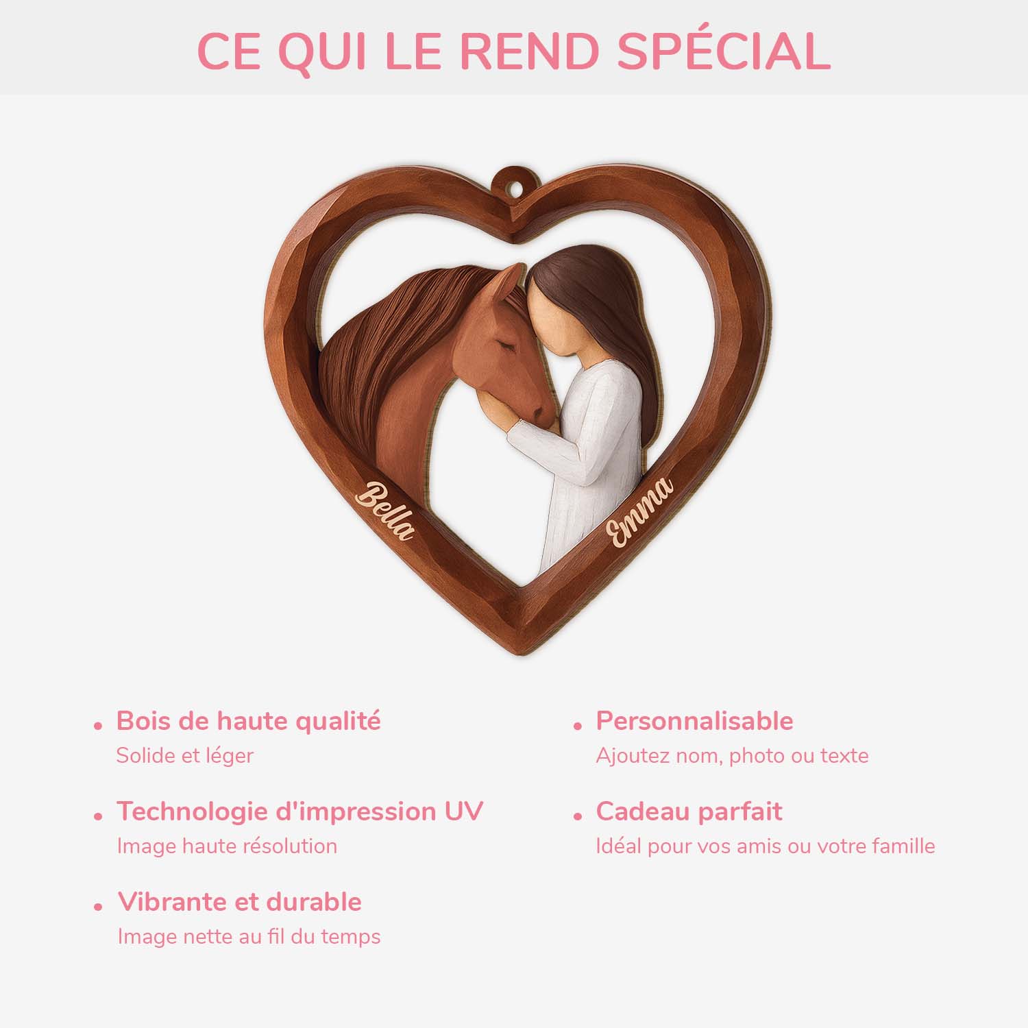 6571OFR4 effet dimpression 3d ornement noel en bois a 1 couche personnalise cadeau pour fan de cheval_ 6571o8v5u