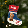 6573OFR1 ornement acrylique personnalise chaussette de noel chat joyeux miaouel 6573otqad