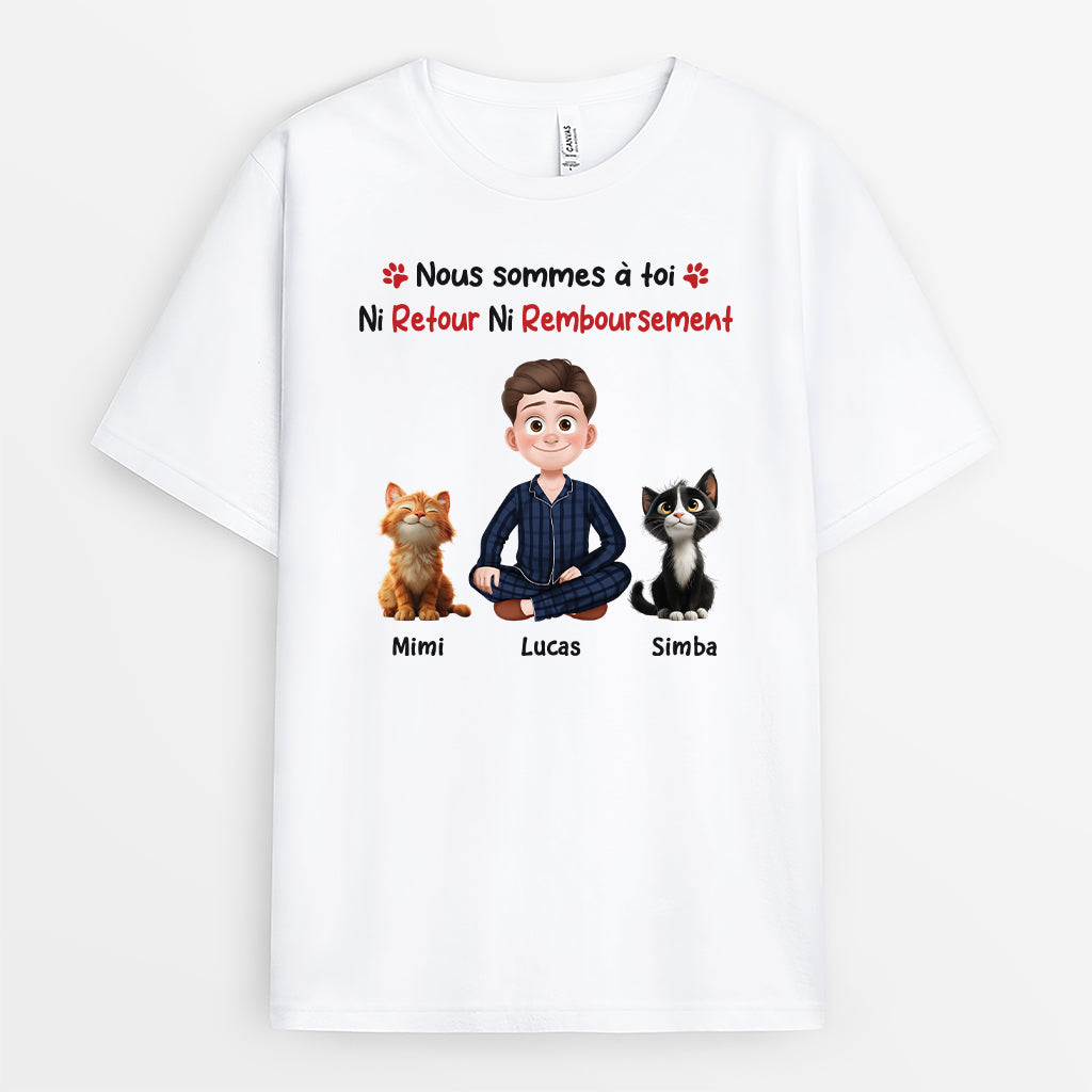 6574AFR1 t shirt personnalise chat nous sommes a toi 6574a3tcd
