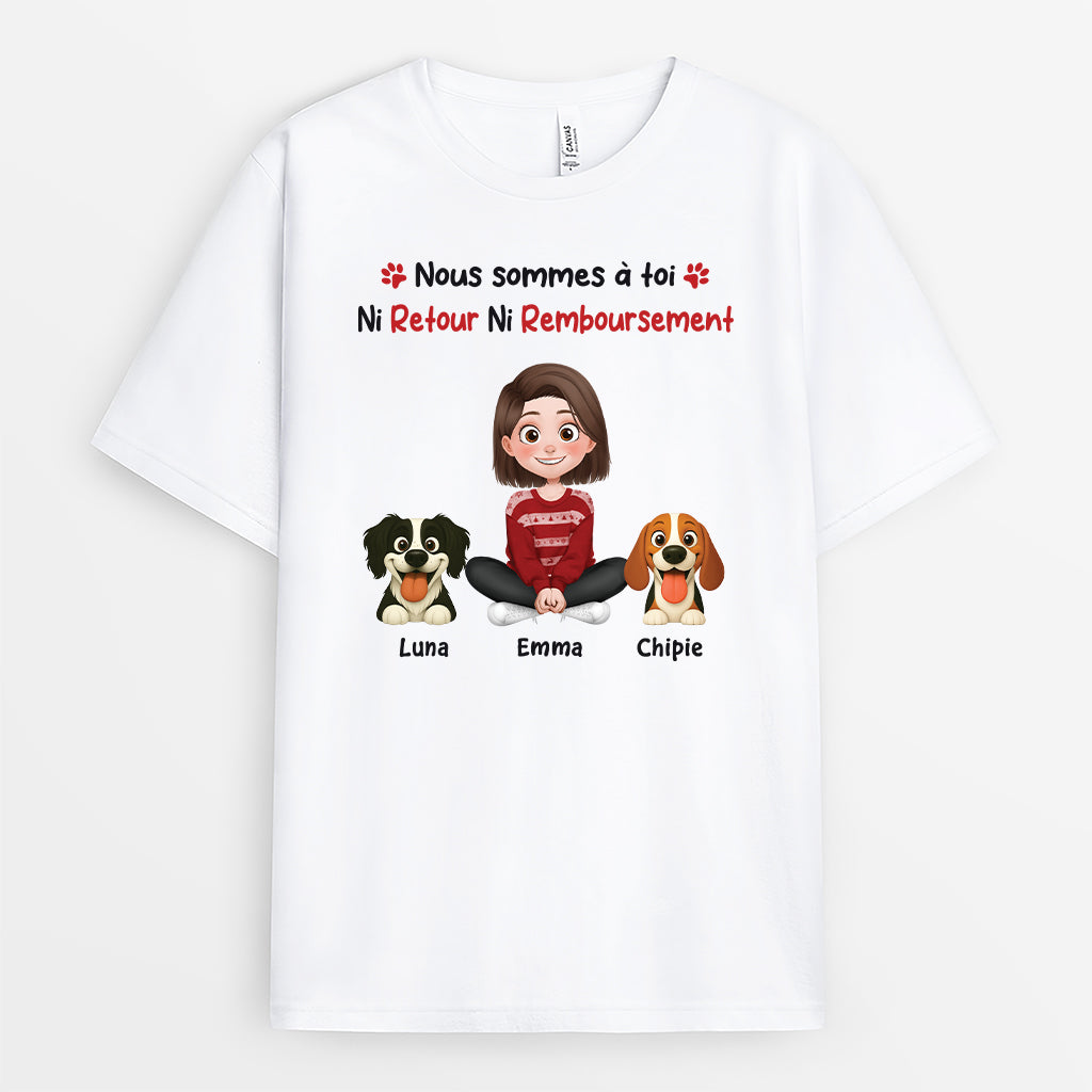 6574AFR1 t shirt personnalise chien nous sommes a toi 6574a3tcc