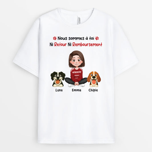 6574AFR1 t shirt personnalise chien nous sommes a toi 6574a3tcc