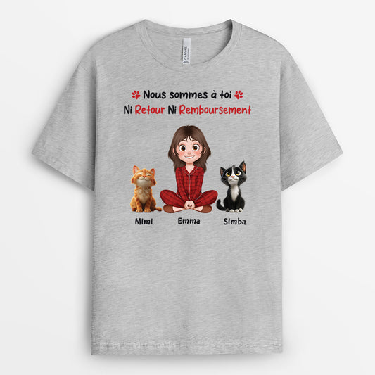 6574AFR2 t shirt personnalise chat nous sommes a toi 6574a3tcd