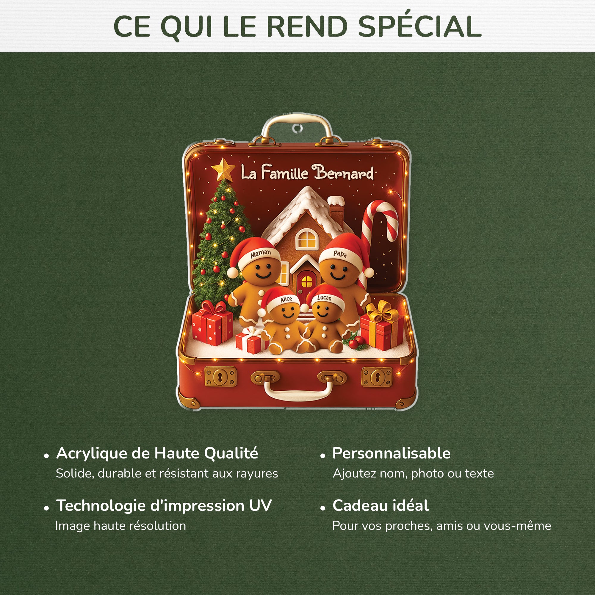 6578OFR4 effet dimpression 3d ornement acrylique personnalise famille valise de noel magique 6578otzni
