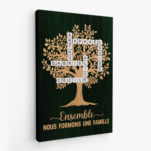 6581CFR2 toile personnalisee famille amour eternel avec mots croises 6581c3tmi
