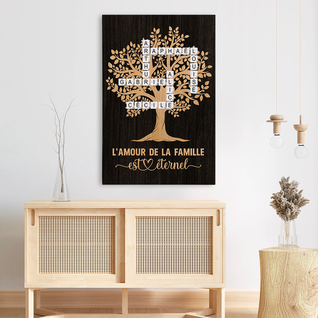 6581CFR3 toile personnalisee famille amour eternel avec mots croises 6581c3tmi