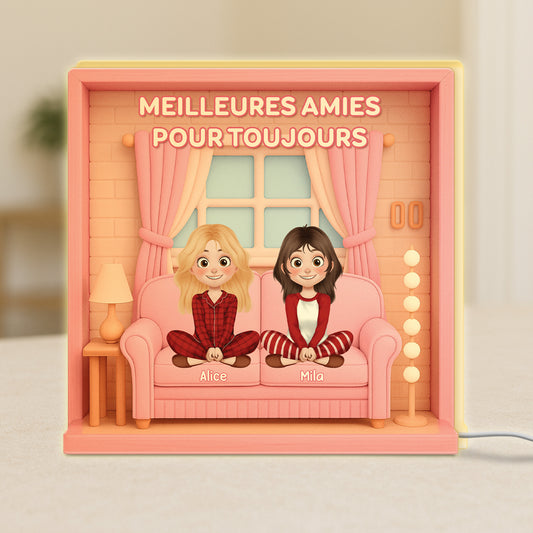 6585LFR1 lightbox personnalisable meilleures amies pour toujours 6585lcqaf