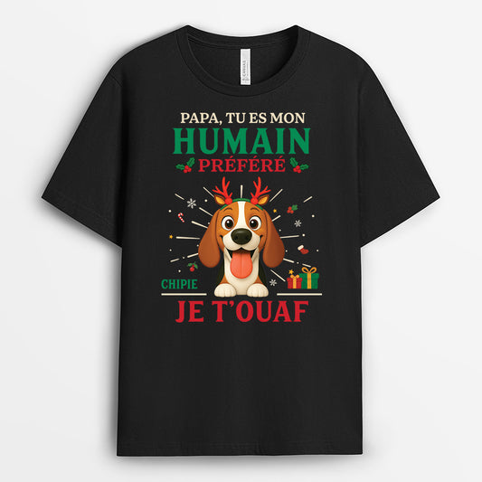 6588AFR1 t shirt personnalise de noel humain prefere de chat 6588aklmd_1