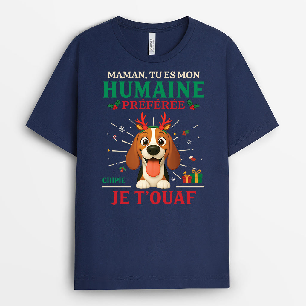 6588AFR1 t shirt personnalise de noel humain prefere de chat 6588aklmd_2