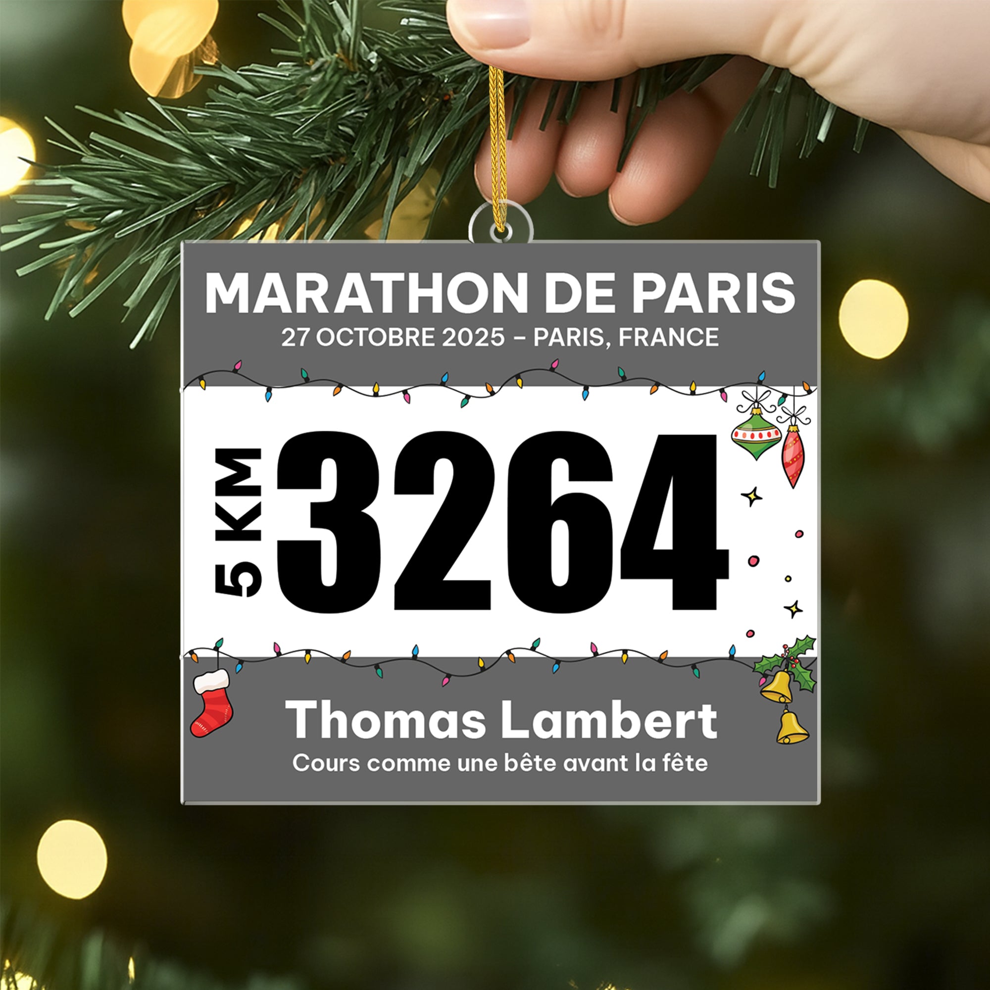 6589OFR2 ornement acrylique personnalise pour femmehomme coureur de marathon 6589o8pna