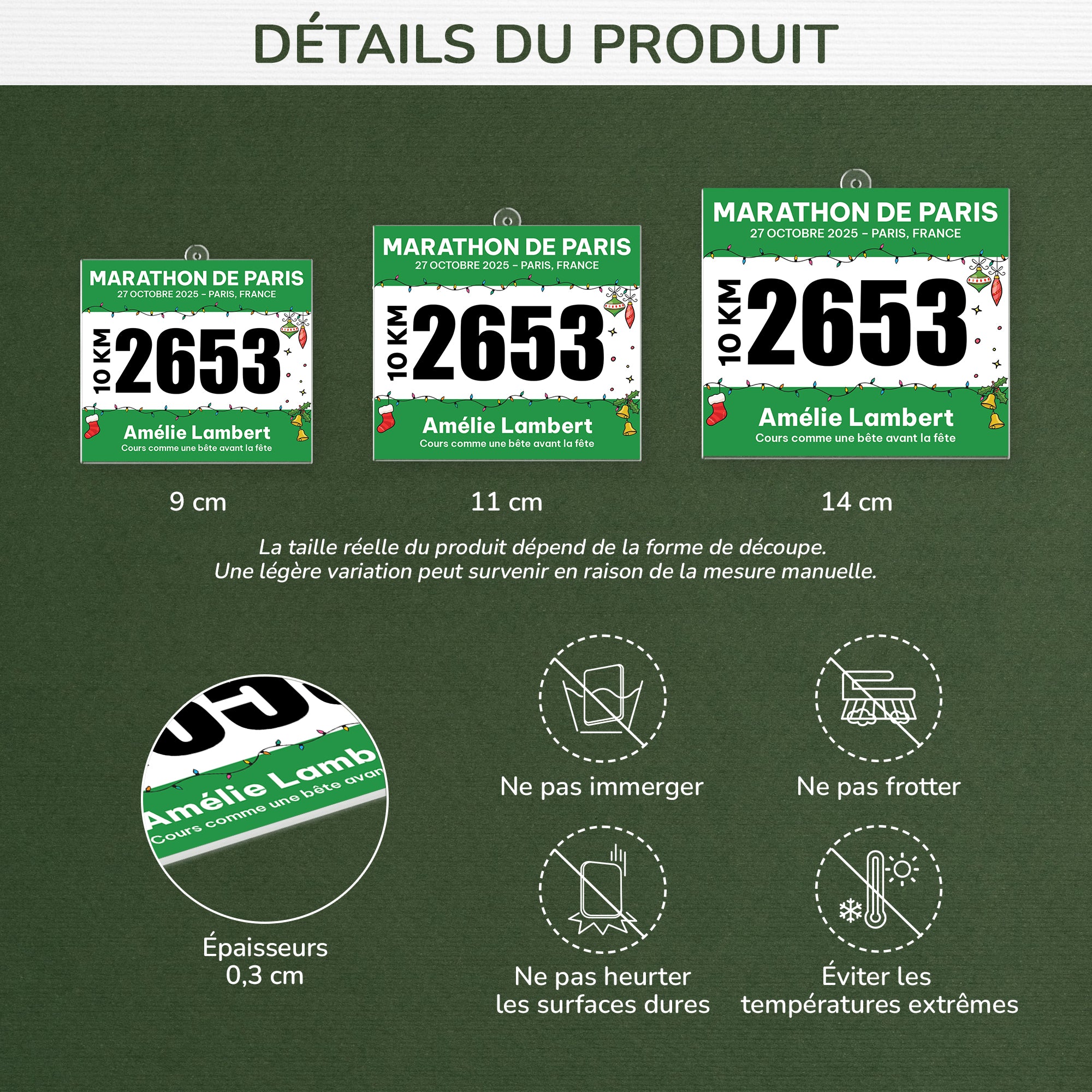 6589OFR3 ornement acrylique personnalise pour femmehomme coureur de marathon 6589o8pna