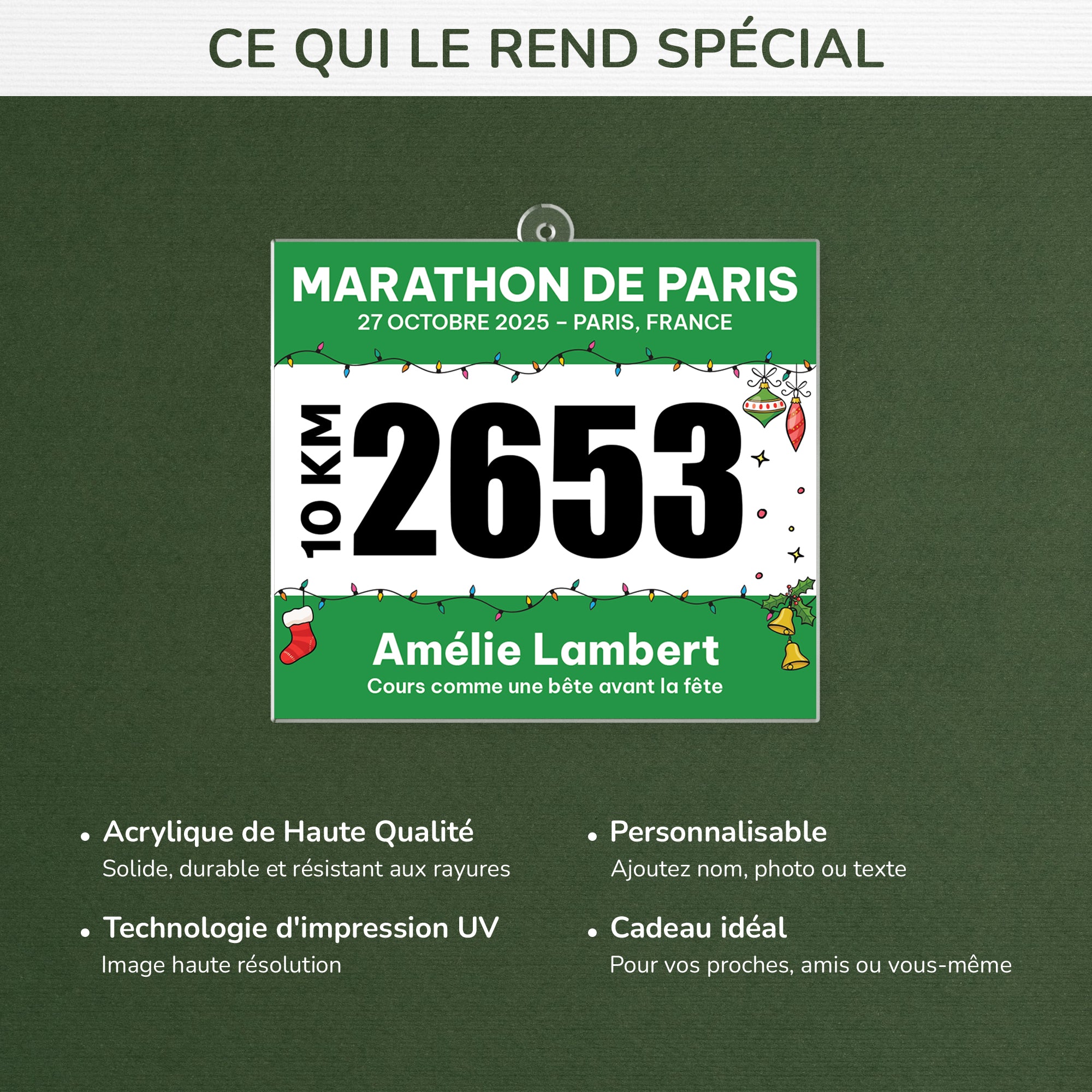 6589OFR4 ornement acrylique personnalise pour femmehomme coureur de marathon 6589o8pna