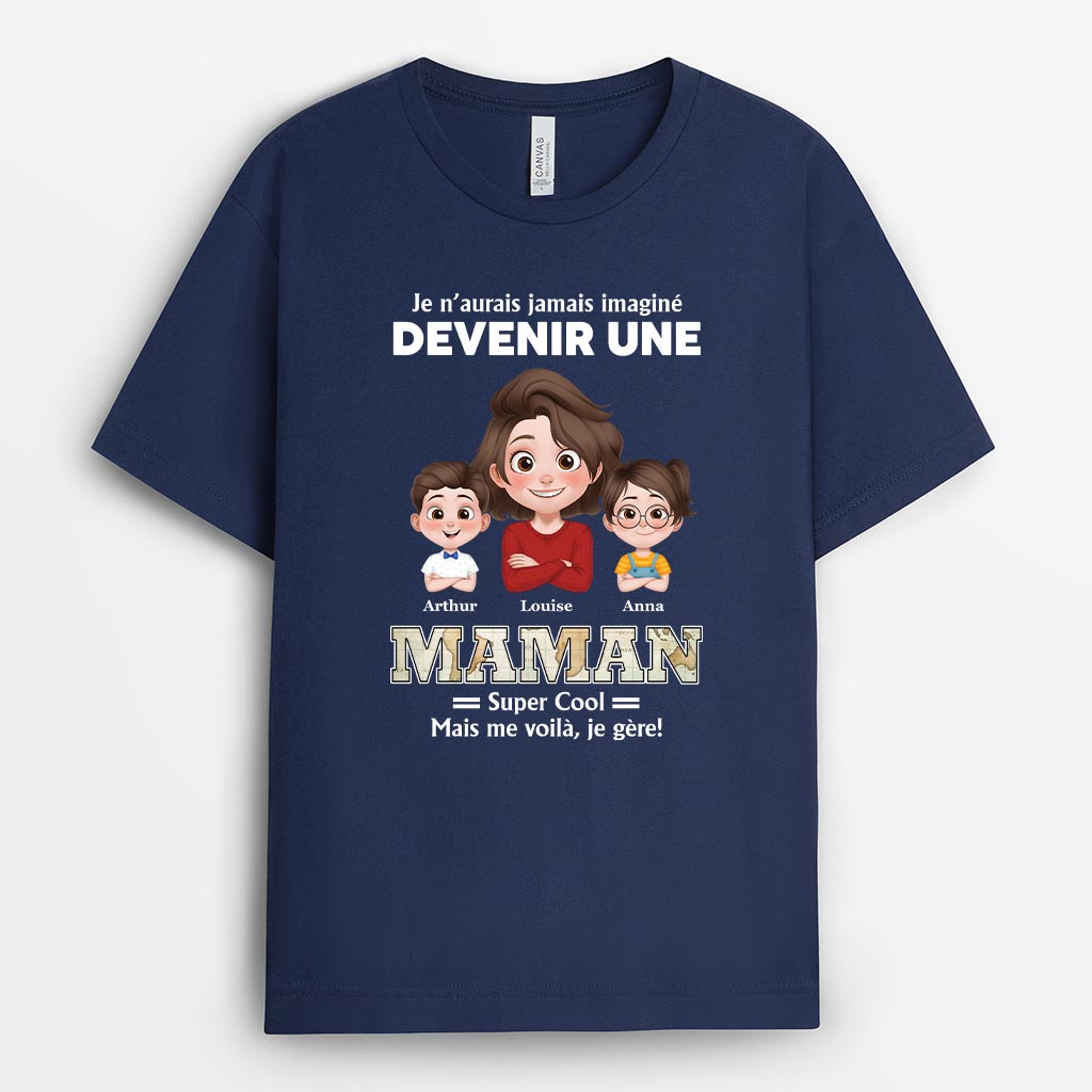 6601AFR2 t shirt personnalise pour papa maman devenir un papa super cool 6601a3twb