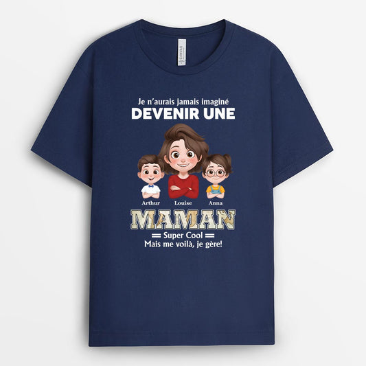 6601AFR2 t shirt personnalise pour papa maman devenir un papa super cool 6601a3twb