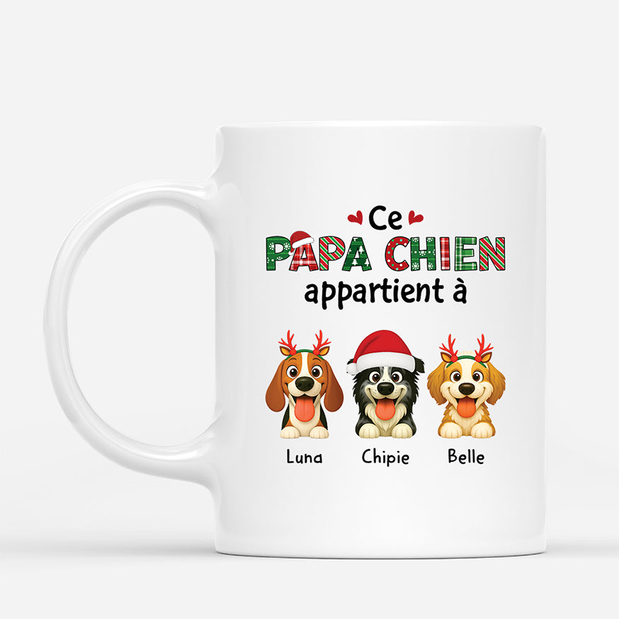 6605MFR1 mug de noel personnalise ce papa chien appartient a 6605mkv5c