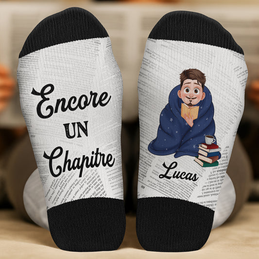 6606JFR2 chaussettes personnalisees juste une fille qui aime livres 6606j