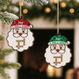 6609OFR2 ornement en bois a 1 couche personnalise pere noel de famille avec mots croises 6609otpmi