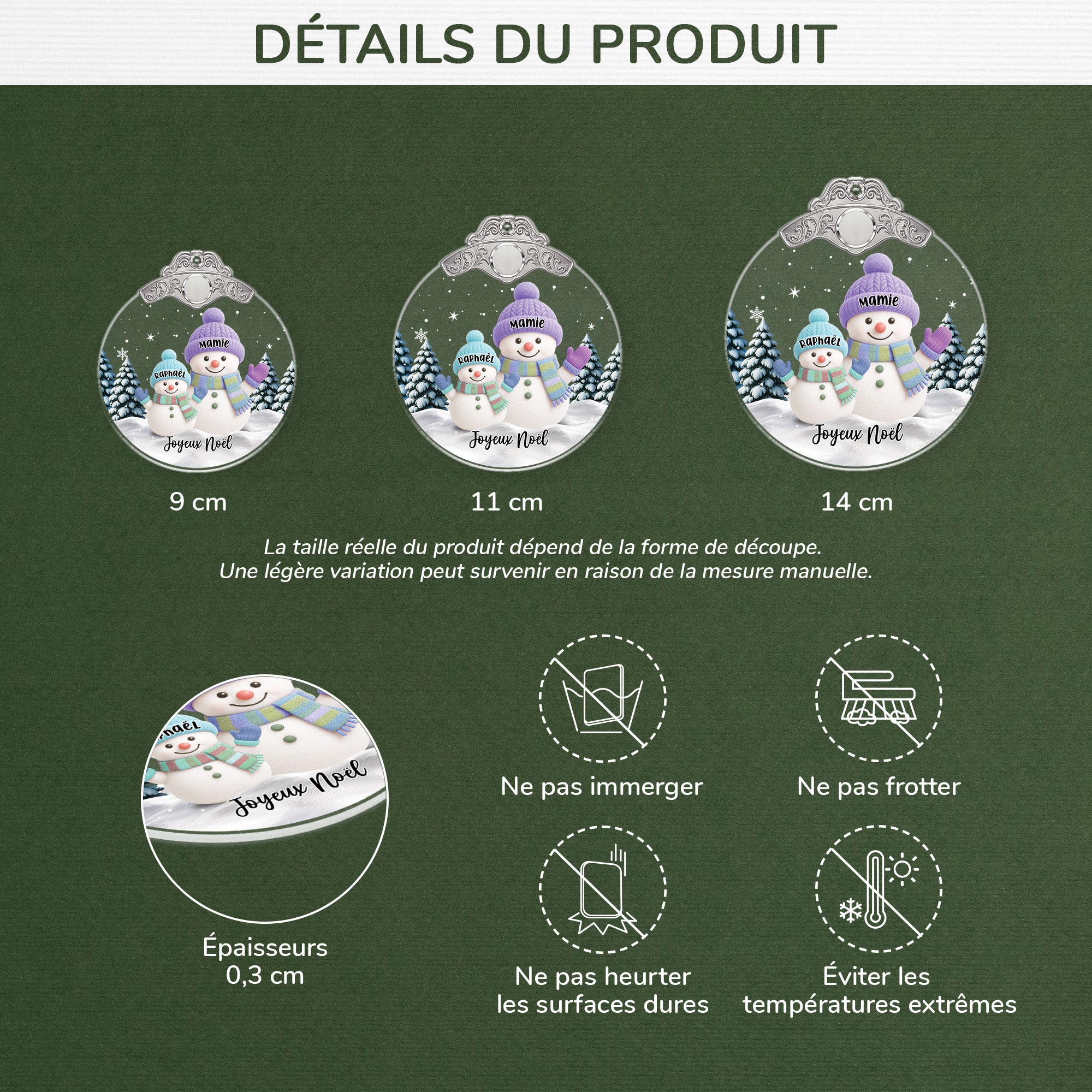 6610OFR1 ornement noel acrylique personnalise papymamie et petits enfants bonhomme de neige 6610o3lqa_3