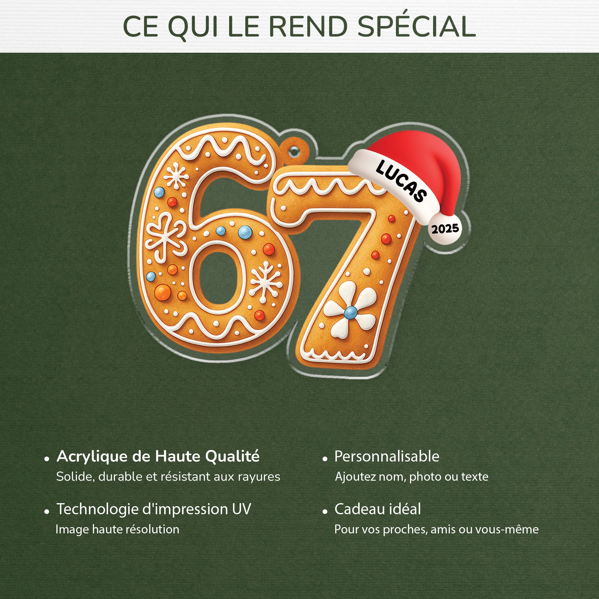 6611OFR4 ornement acrylique personnalise deco noel drole 6611o3vza