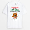 6614AFR1 t shirt personnalise chien de noel joyeux ouafel a mon papa genial 6614akq5c