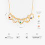 6617JFR3 collier personnalise pierre de naissance avec pendentif coeur pour femmehomme petits coeurs 6617j0t5a