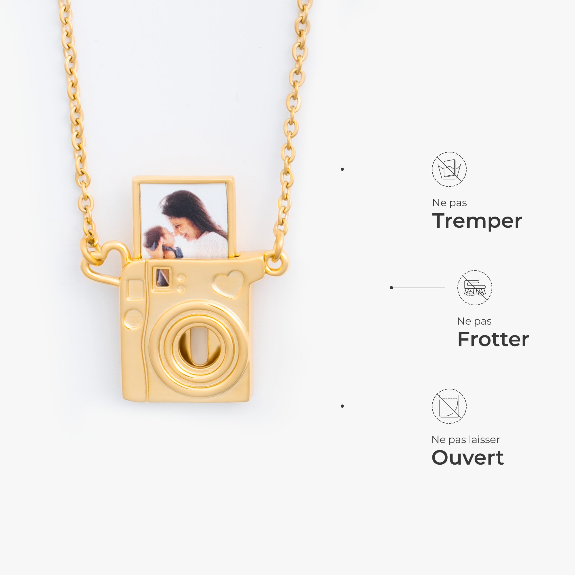 6620JFR4 collier personnalise avec photo et pendentif appareil photo pour femmehomme pour toujours 6620j0t5a