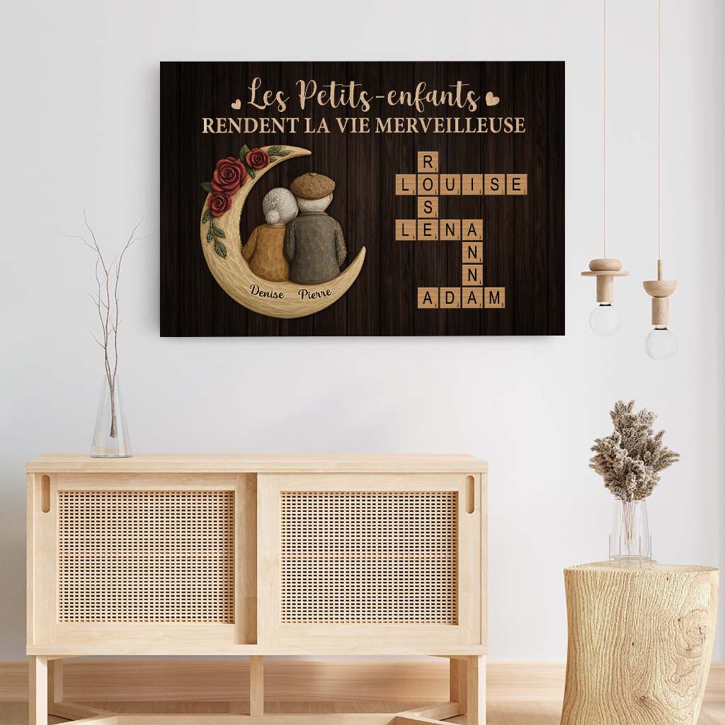 6627CFR3 toile personnalisee pour mamie papy petits enfants avec mots croises 6627c6v5a