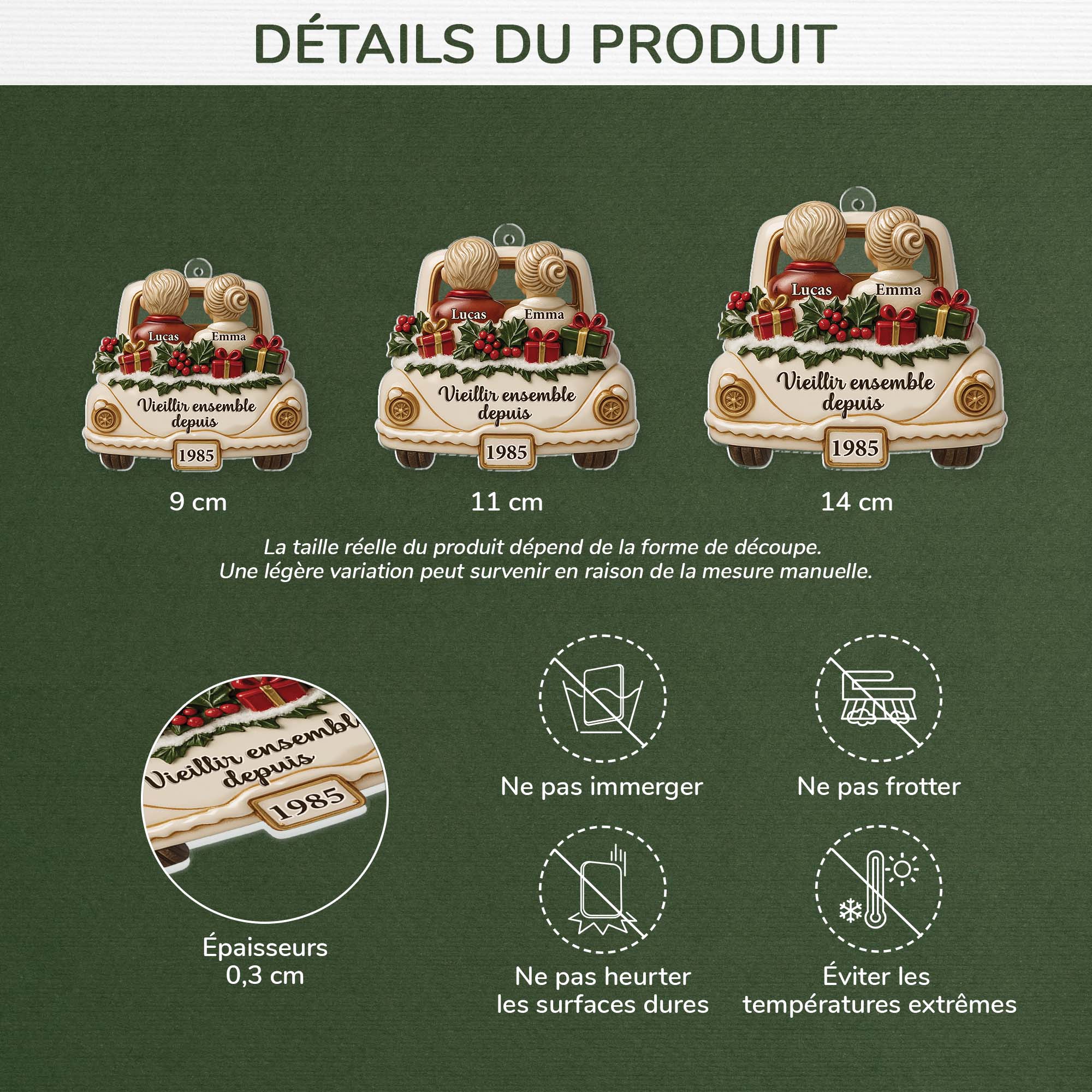 6637OFR3 effet dimpression 3d ornement noel acrylique personnalise couple ensemble depuis 6637o3p5g