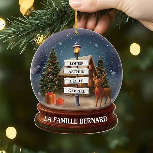 6643OFR2 effet dimpression 3d ornement noel acrylique personnalise famille boule a neige magique 6643otl5i