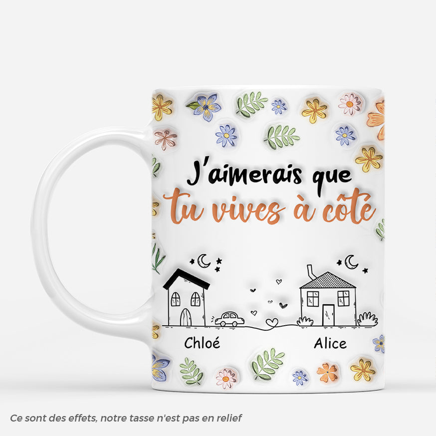 6655MFR1 effet dimpression 3d mug personnalise meilleure amie vivre a cote 6655mkm5f