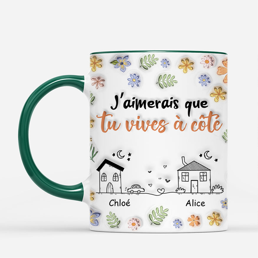 6655MFR2 effet dimpression 3d mug personnalise meilleure amie vivre a cote 6655mkm5f