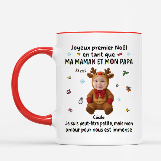 6659MFR2 mug personnalise avec photo joyeux premier noel a maman papa 6659mtvma