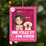 6669OFR1 effet dimpression 3d ornement de noel acrylique personnalise une fille et son chien 6669okzac
