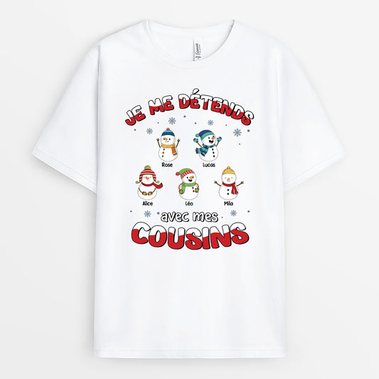 6670AFR1 t shirt personnalise de noel je me detends avec mes cousins 6670atkne