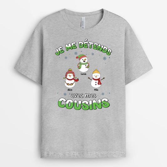 6670AFR2 t shirt personnalise de noel je me detends avec mes cousins 6670atkne