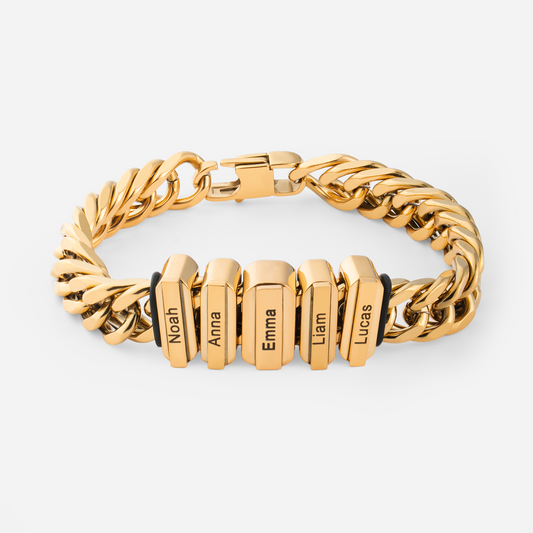 6675JFR1 bracelet homme personnalisable avec bloc de prenom 6675j0t5b