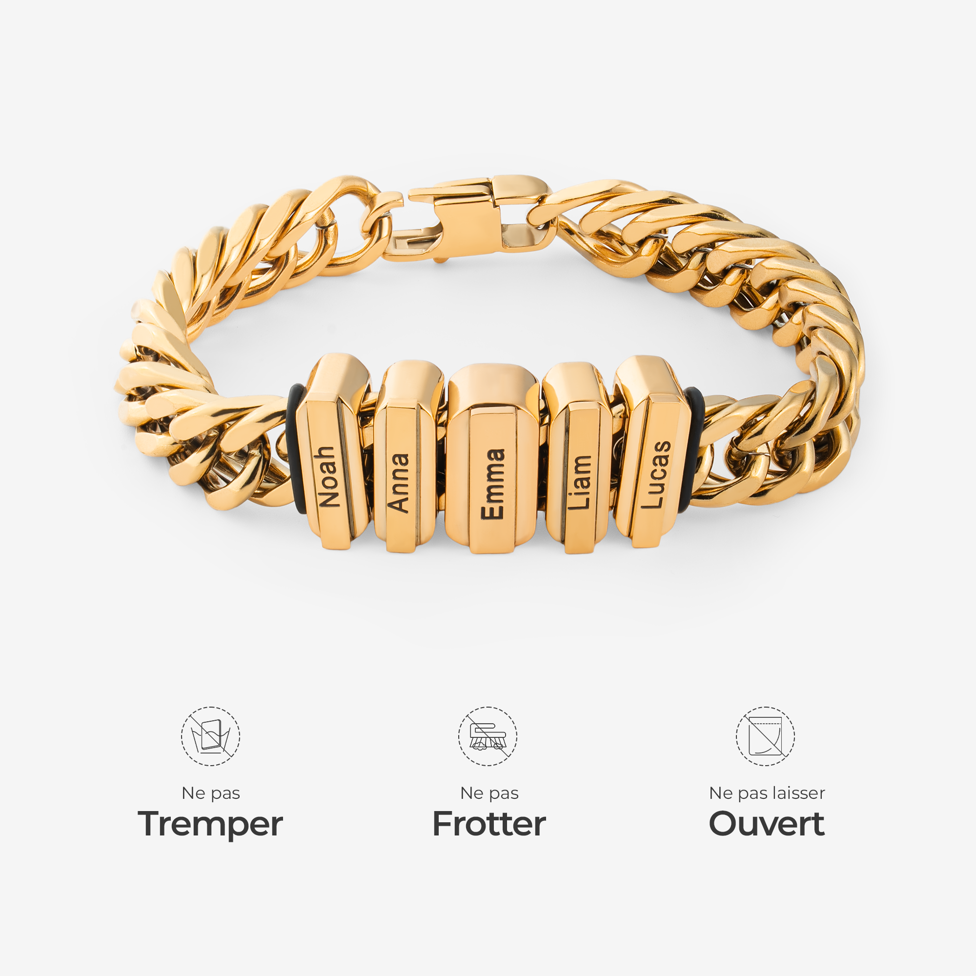 6675JFR4 bracelet homme personnalisable avec bloc de prenom 6675j0t5b