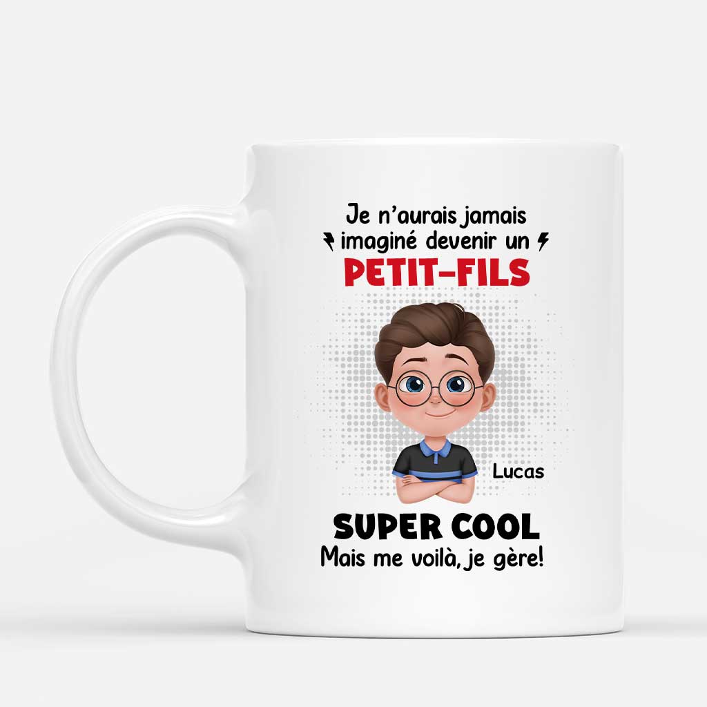 6684MFR1 mug personnalise enfantpetit enfant devenir un petit fils super cool 6684m8pwk