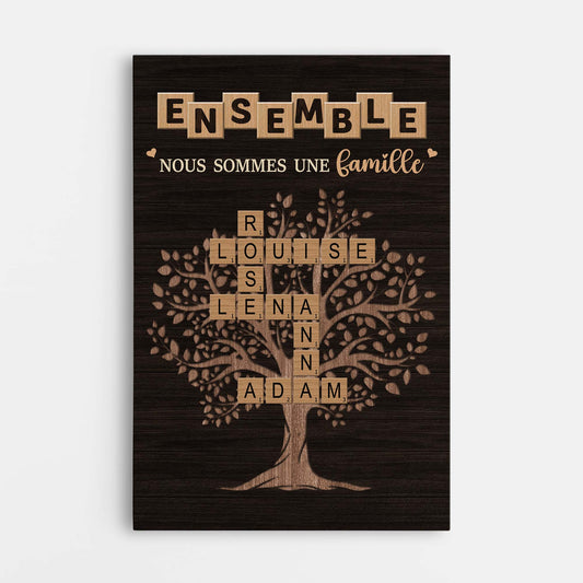 6691CFR1 toile mot croise personnalise ensemble nous sommes une famille 6691c3vti