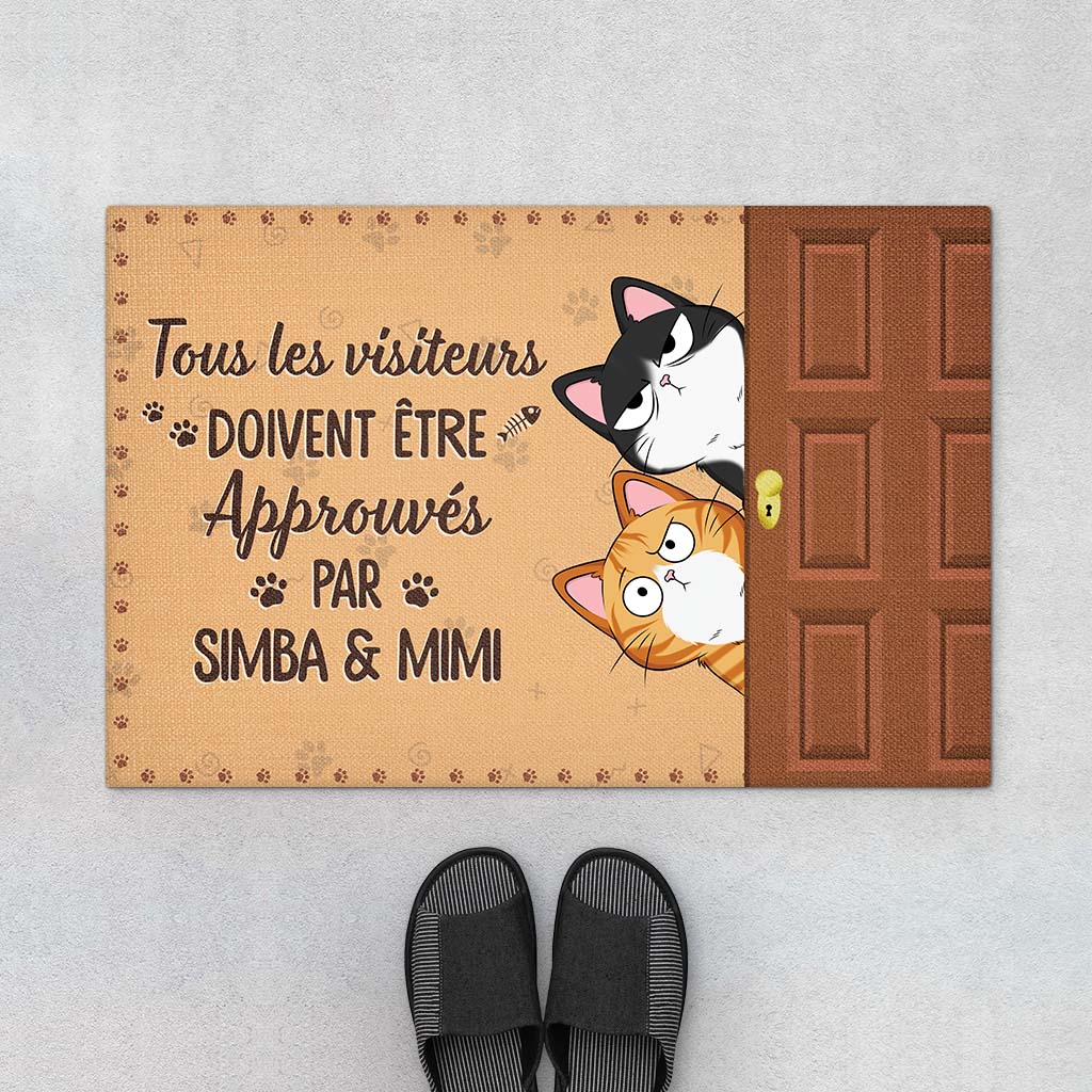 6702DFR1 paillasson chat personnalise visiteurs etre approuves par 6702dtm5d